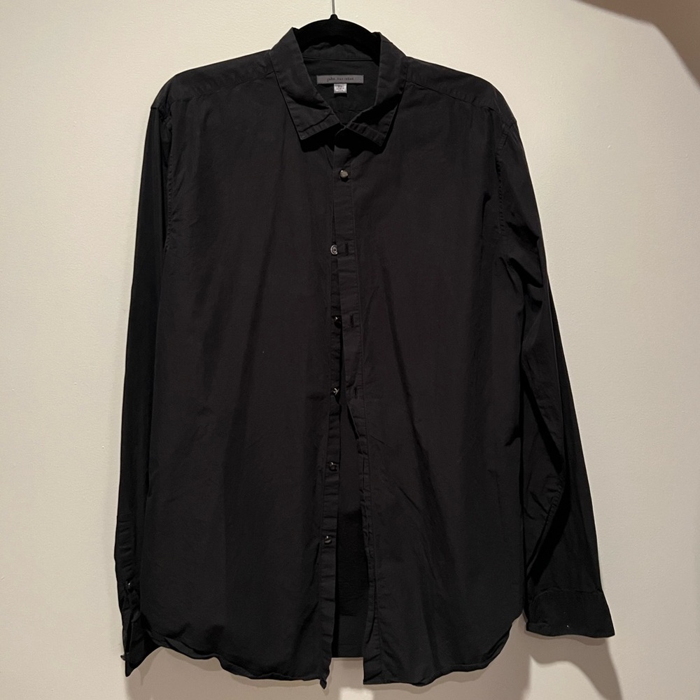 John Varvatos black button down XL